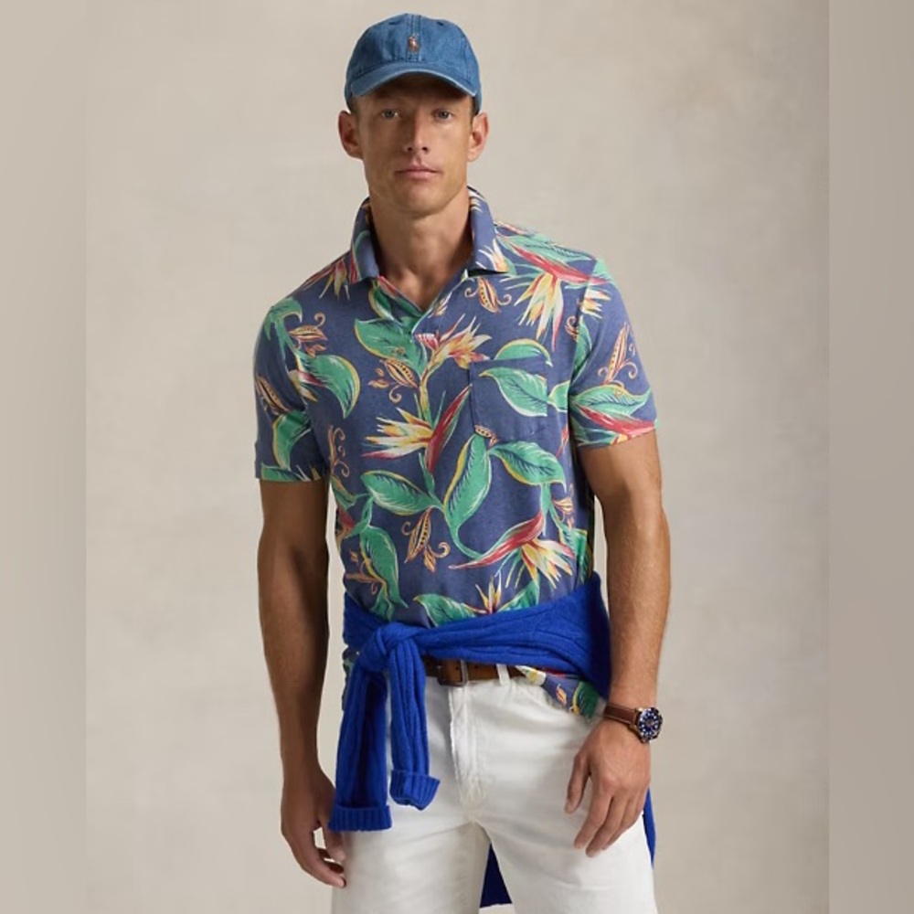 NWT Polo Ralph Lauren Standard Fit Floral-Print Polo Shirt